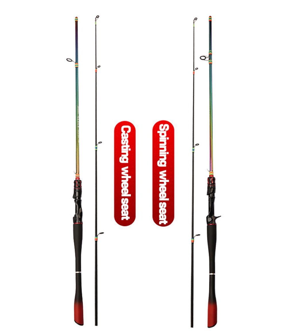 Spinning Casting Lure Fishing Rod 1.65m 1.8m Carbon Fiber Pole Lure Weight 8-25g