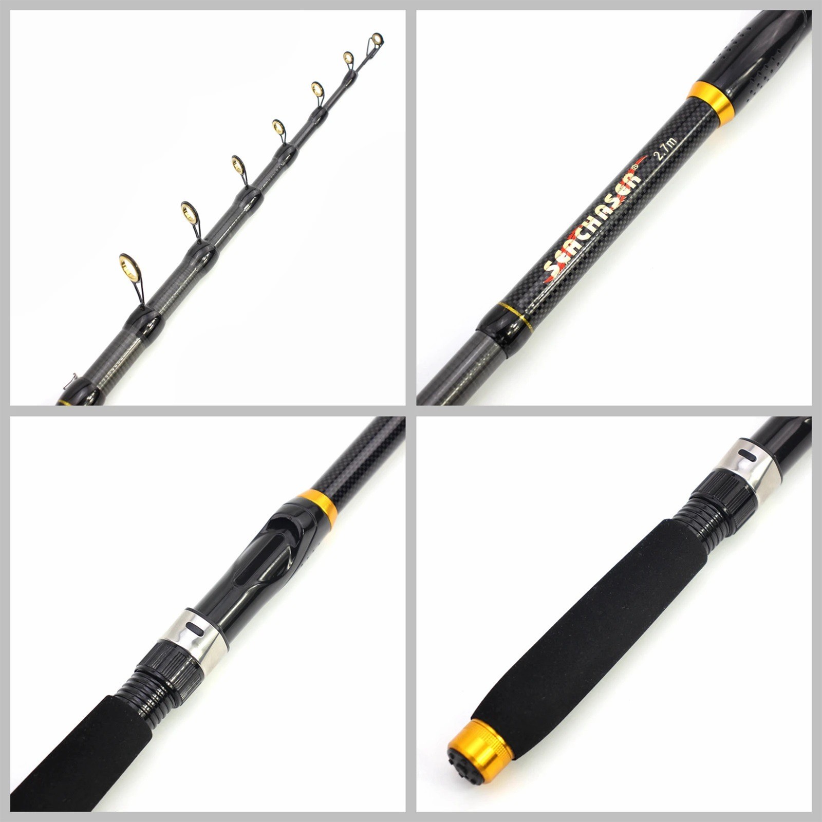 1.8m-3.6m Pocket Portable Carbon Fiber Fishing Rod New Telescopic Fishing Rod