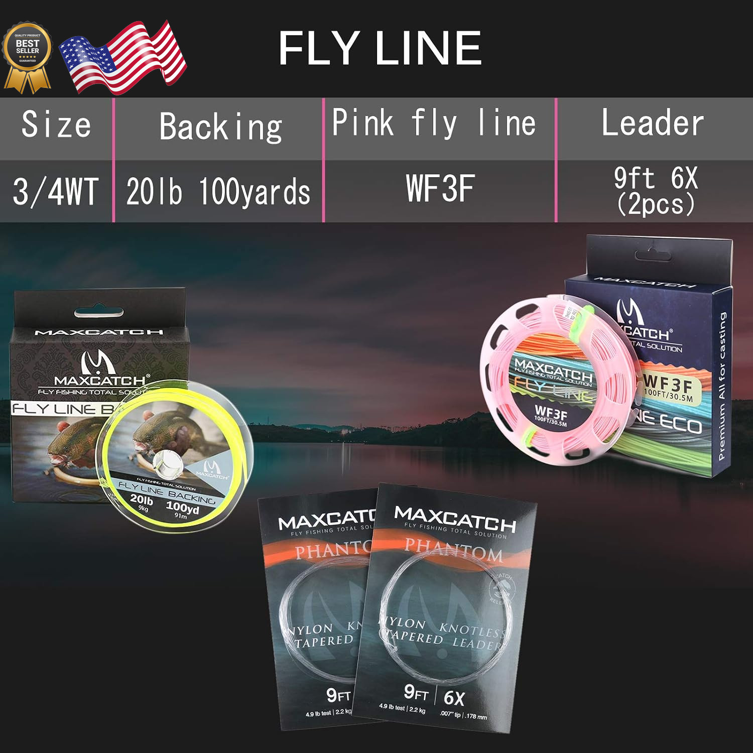 Maxcatch Women’S Elegant Pink Fly Fishing Rod: 2/5-Weight with Rod Tube