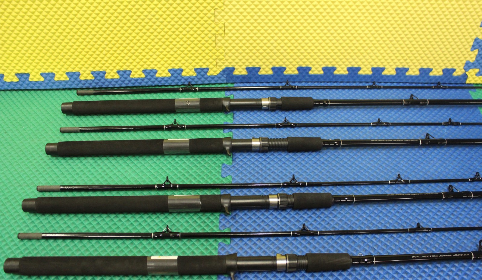 Okuma Black Classic Pro Conventional Trolling Rod Med 7′ 6″ 2Pc CPC-762 4-Pack