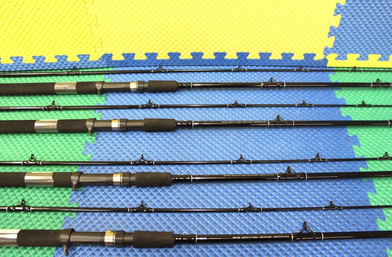 Okuma Black Classic Pro Conventional Trolling Rod Med 7′ 6″ 2Pc CPC-762 4-Pack