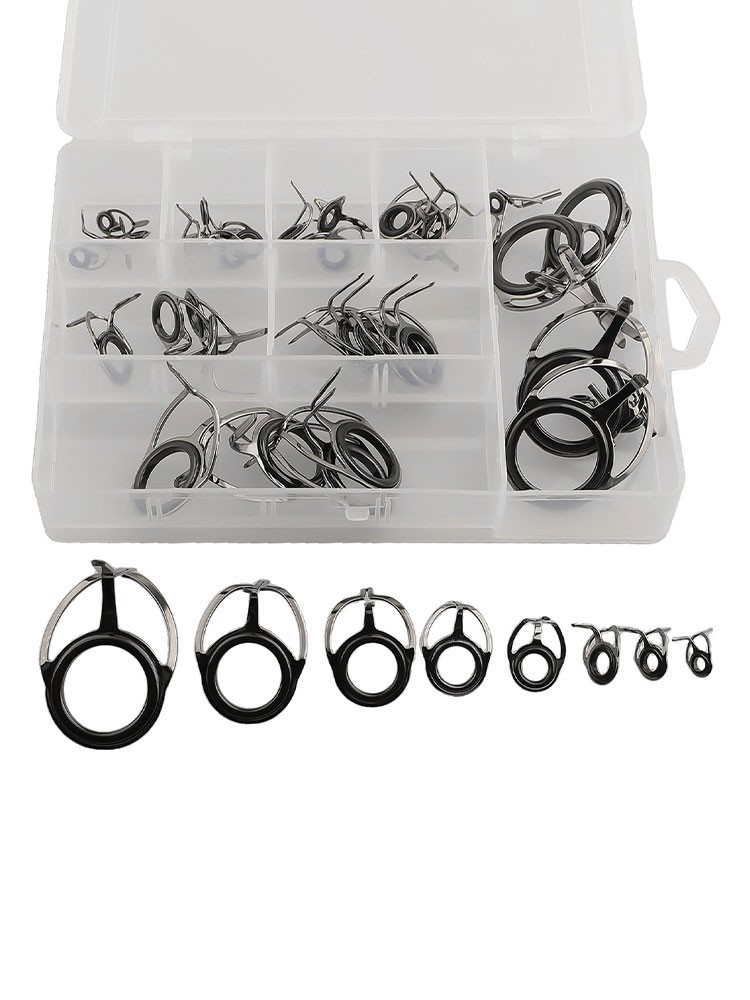 Premium Ceramic Fishing Rod Guide Rings with 40/45Pcs Repair Kit and Box