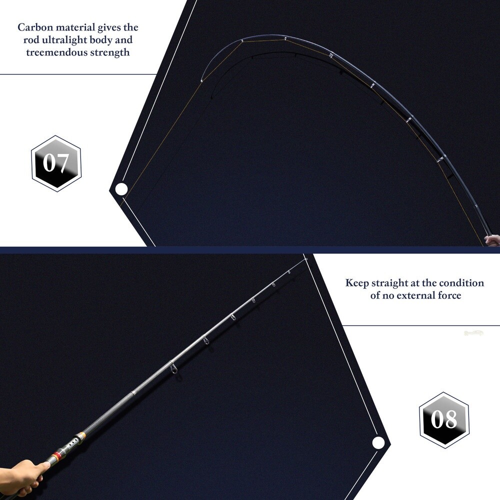 Carbon Fiber Travel Spinning Telescopic Fishing Rod Portable Retractable Fishing