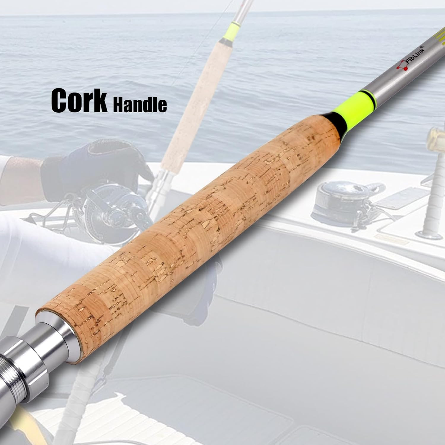2-Piece Saltwater Offshore Trolling Rod Big Game Boat Fishing Pole 6′ 80-120lbs