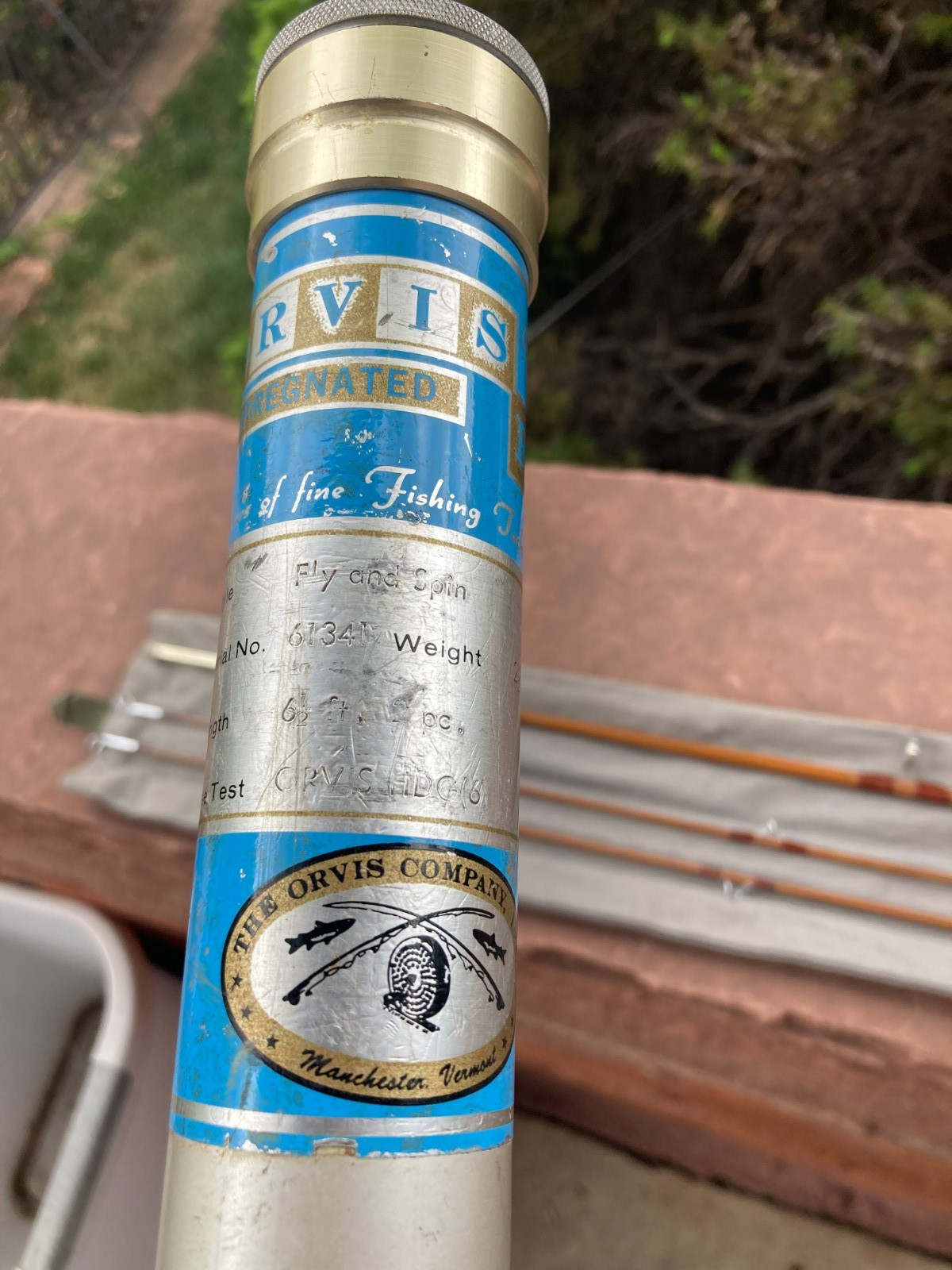 Great Orvis Impregnated Bamboo Fly Rod. 6’ 6” 2 1/2 oz. w/ Tube & Sock.