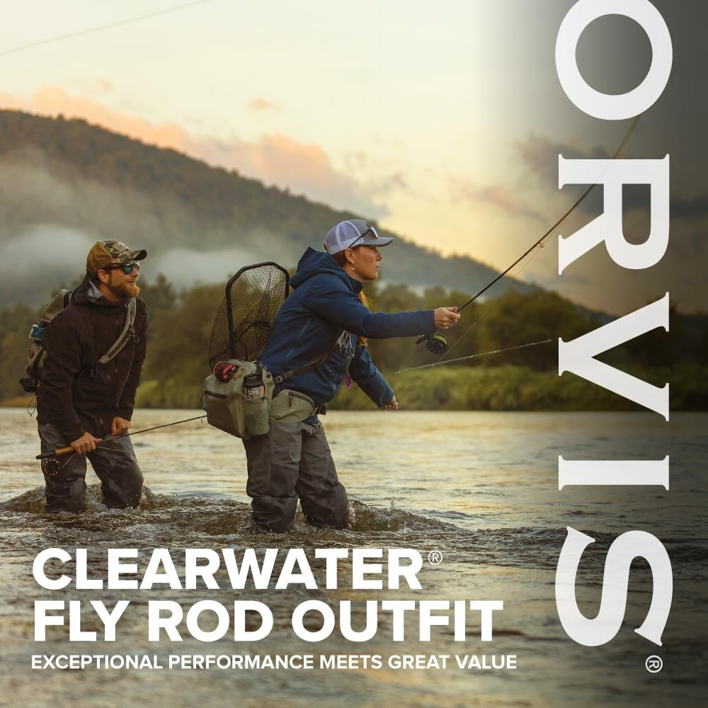 Orvis Clearwater Fly Rod Outfit Fishing Rod and Reel Combo with Black Chrome…