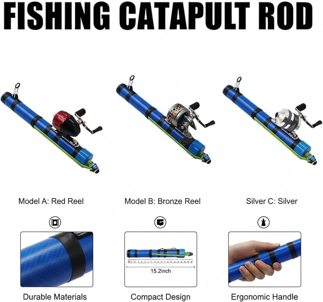 Fishing Catapult Rod, Compact Telescopic Lure Launcher Fishings Tool