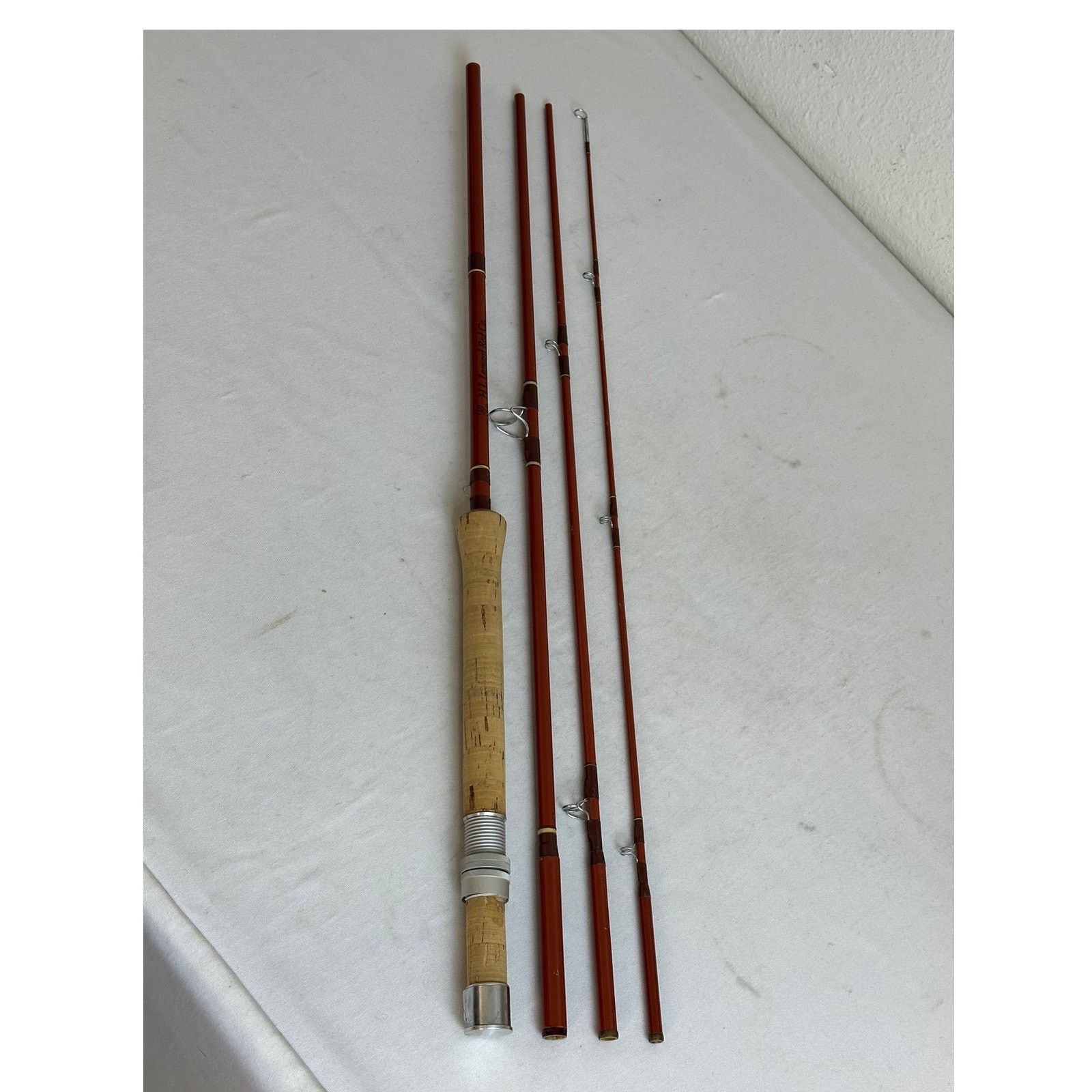 Vintage 1980s H.L. Leonard LFS470 7′ Fiberglass Spinning Fishing Rod #6 4Pc USA