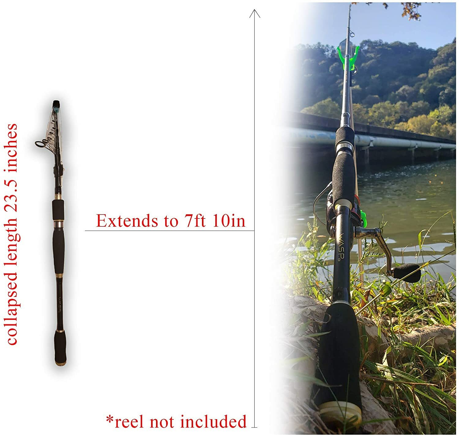 WASP Telescopic Fishing Rod & Rod Holder Combo