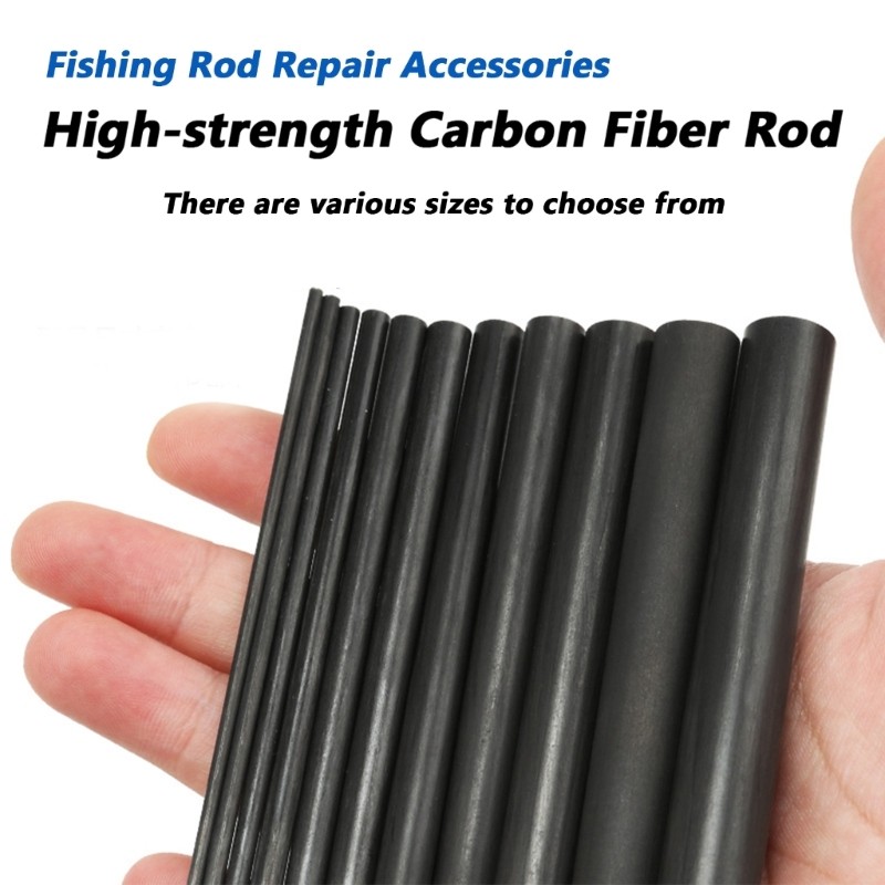 Pack of 3 Hollow Carbon Tube for Multiple Fishing Rod Repairs and Upgrades