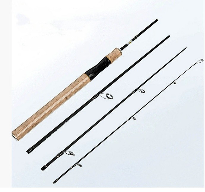 Portable Fishing Rod Spinning Rod 4 Sections Carbon Casting Rod Lure Fast Pole