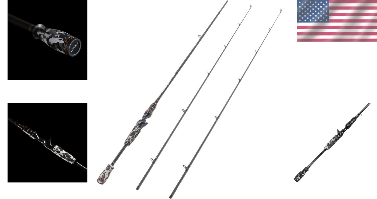 E Series Camo Legend 7-Ft Fishing Rod – 24 Ton Carbon Fiber Lightweight Design
