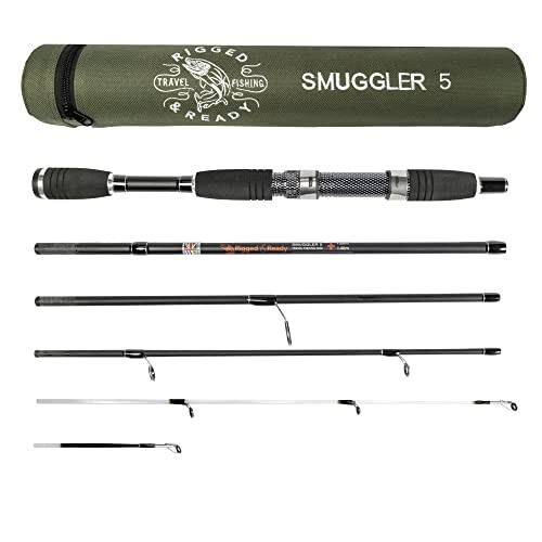Smuggler 5 Compact Portable Travel Fishing Rod & Case 5.25’ spin,general fishing