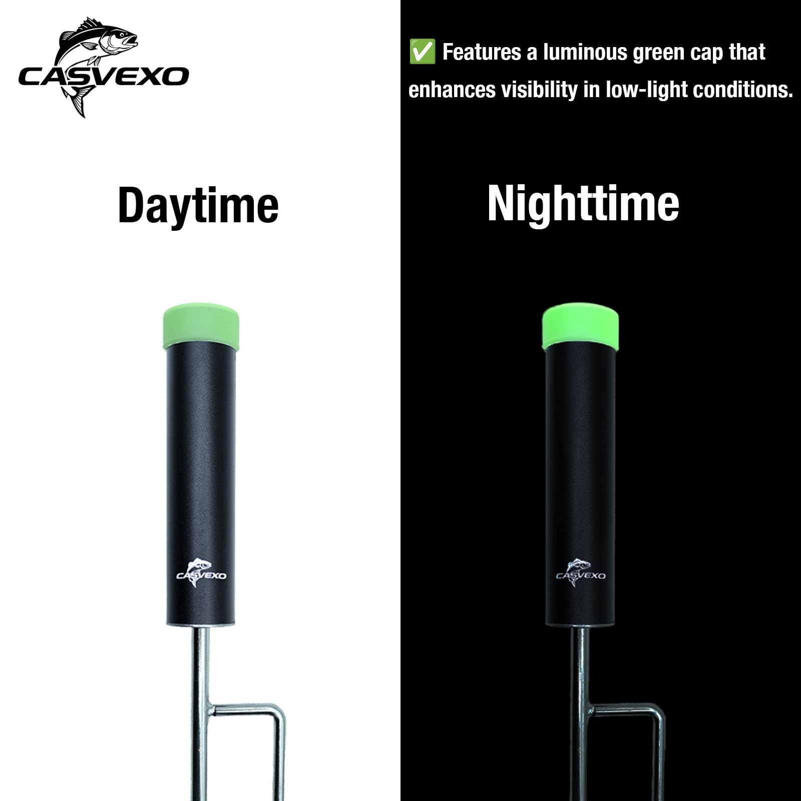 Casvexo Fishing Pole Holder 2 Pack Aluminum Fishing Rod Holder For Ground Rod