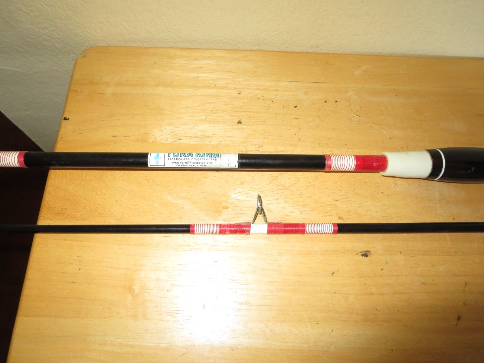 Vintage Tuna King Fishing Surf Deep Sea Rod 7’6″ Western Hoegee Co. Glendale CA.