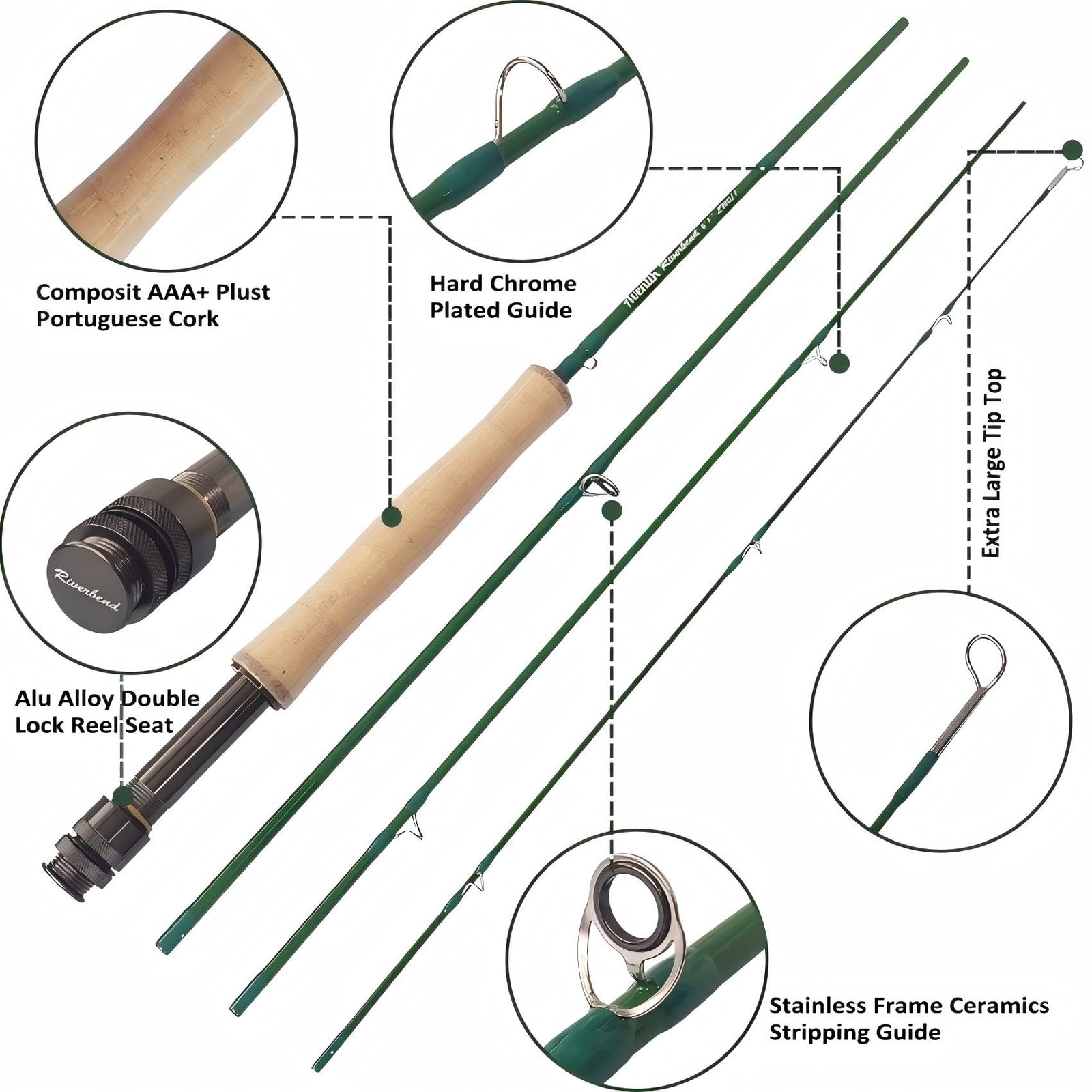 Fly Rod IM8 Graphite 0-8 wt, 6-10ft Lightweight Medium Fast Action 7’3” LW2/3