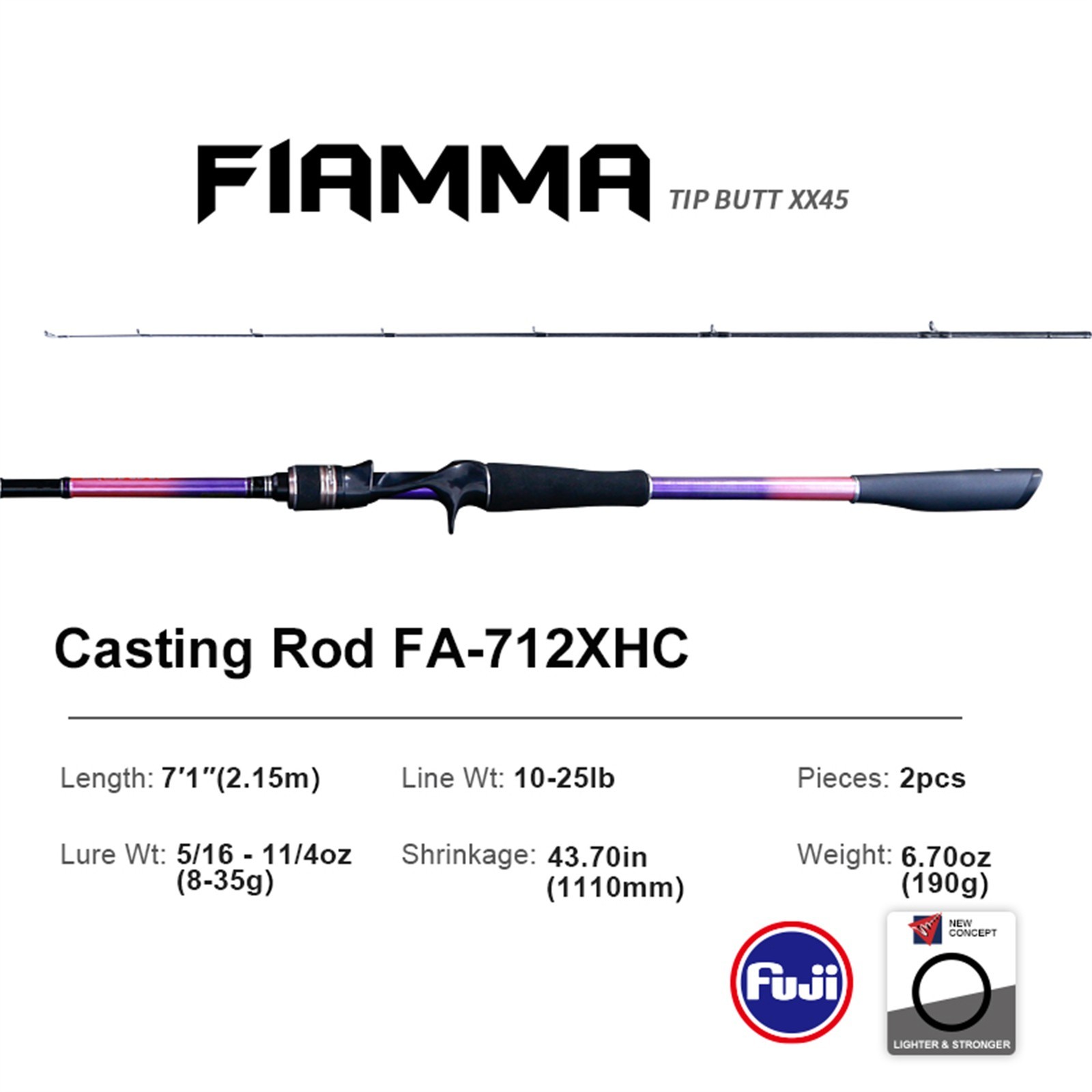 PURELURE FIAMMA Snakehead Game High Strength Casting Fast Hrad Lure Fishing Rod