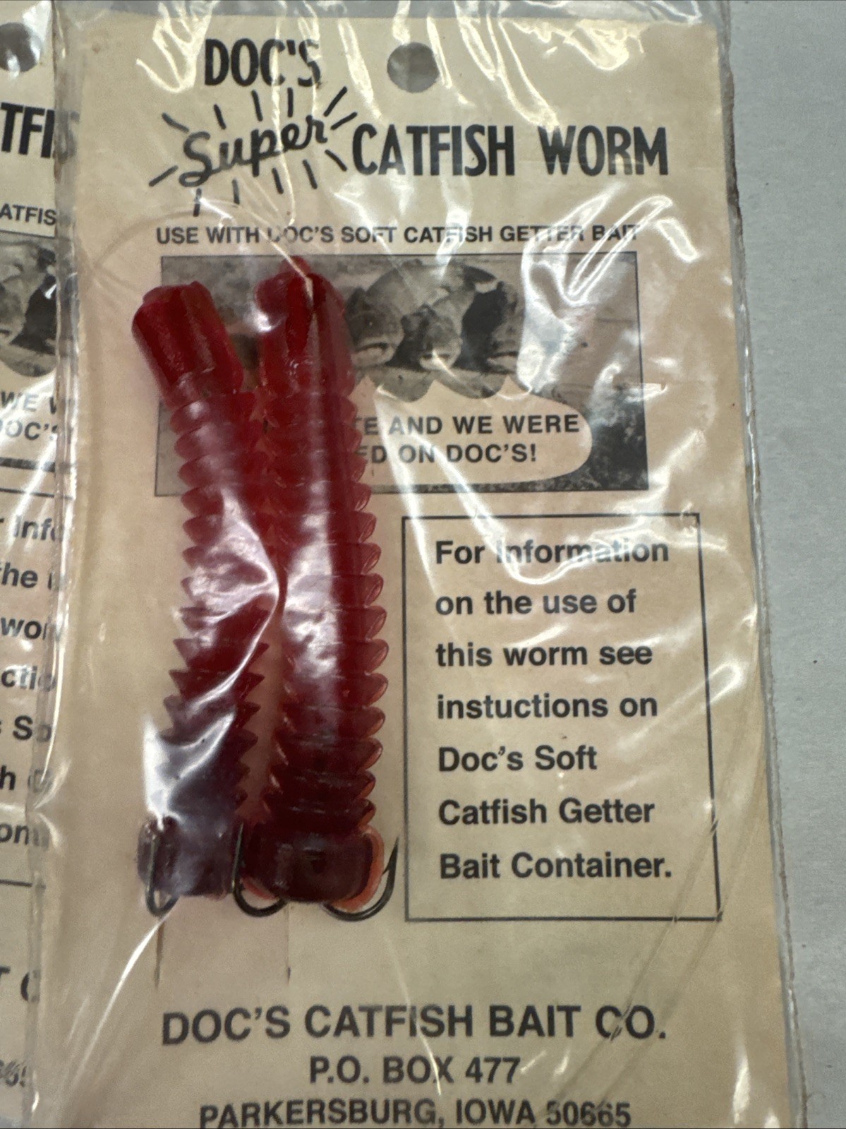 DOC’S SUPER CATFISH WORMS 12 PK DCW-RED WORKS w/ DOC’S SONNY’S & JUNNIES