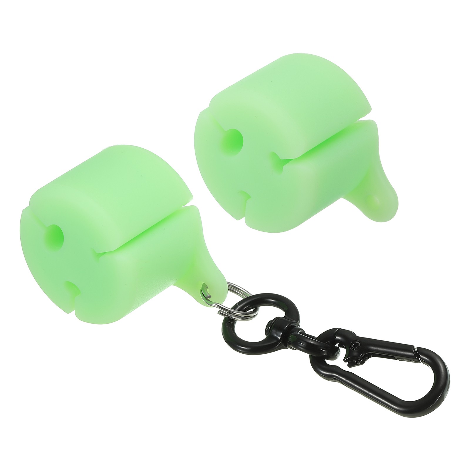 2Pcs Creek Rod Clips Silicone Wearable Fishing Pole Holder Fluorescent Green