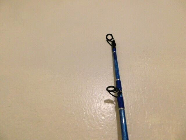 CUSTOM SPINNING ROD 7 FT 25-50 LB SEA BLUES AND PEARL MARBLE NEW