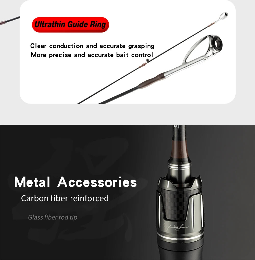 Lure Fishing Rod 1.39m 1.55m 1.68m 1.8m Ultralight Carbon Spinning Travel Rod