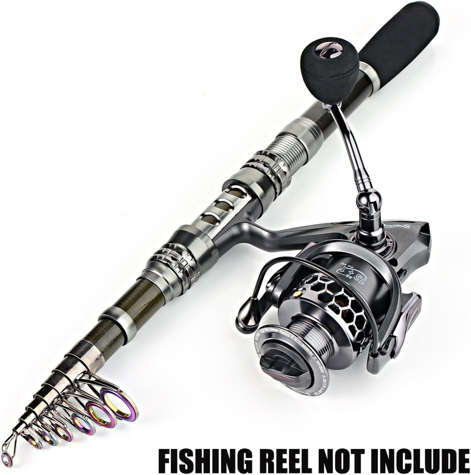 Fishing Rod Reel Combo, Telescopic Fishing Pole, Spinning Reel, Saltwater