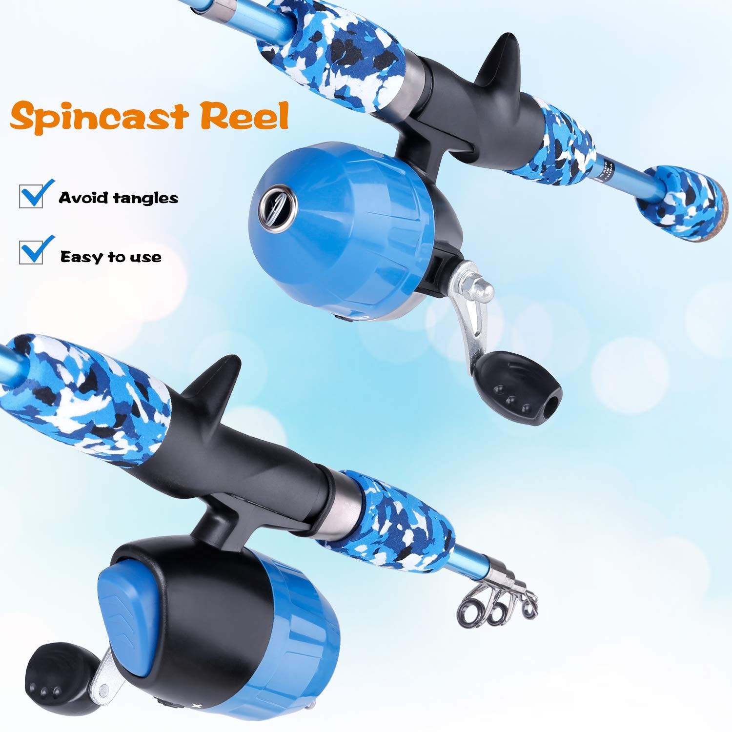 ODDSPRO Kids Fishing Pole – Starter Kit – with 4.92 ft, Blue