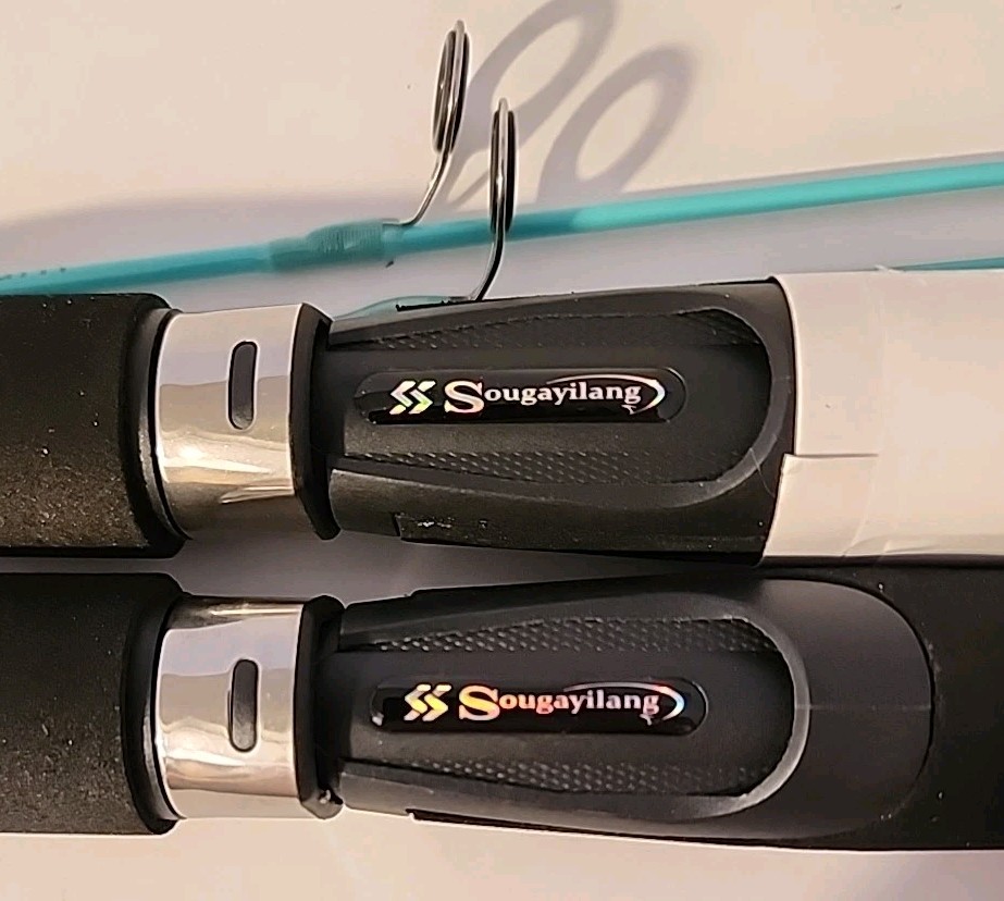 (2) Sougayilang ice fishing rod, ultralight and sensitive ice fishing rod, 25″