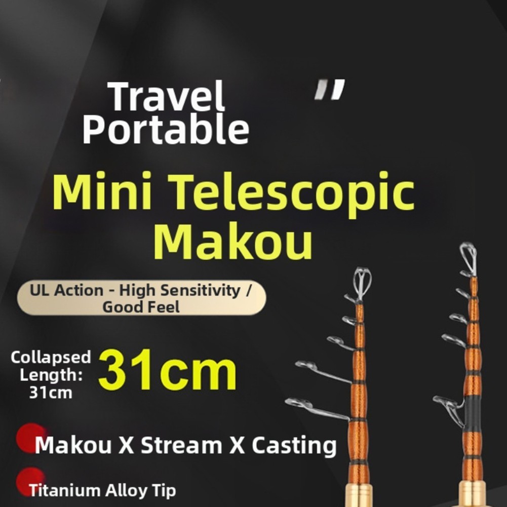 Fishing Rod Carbon Fiber With Solid Wood Handle And Titanium Tip 1 5 1 68 1 8M