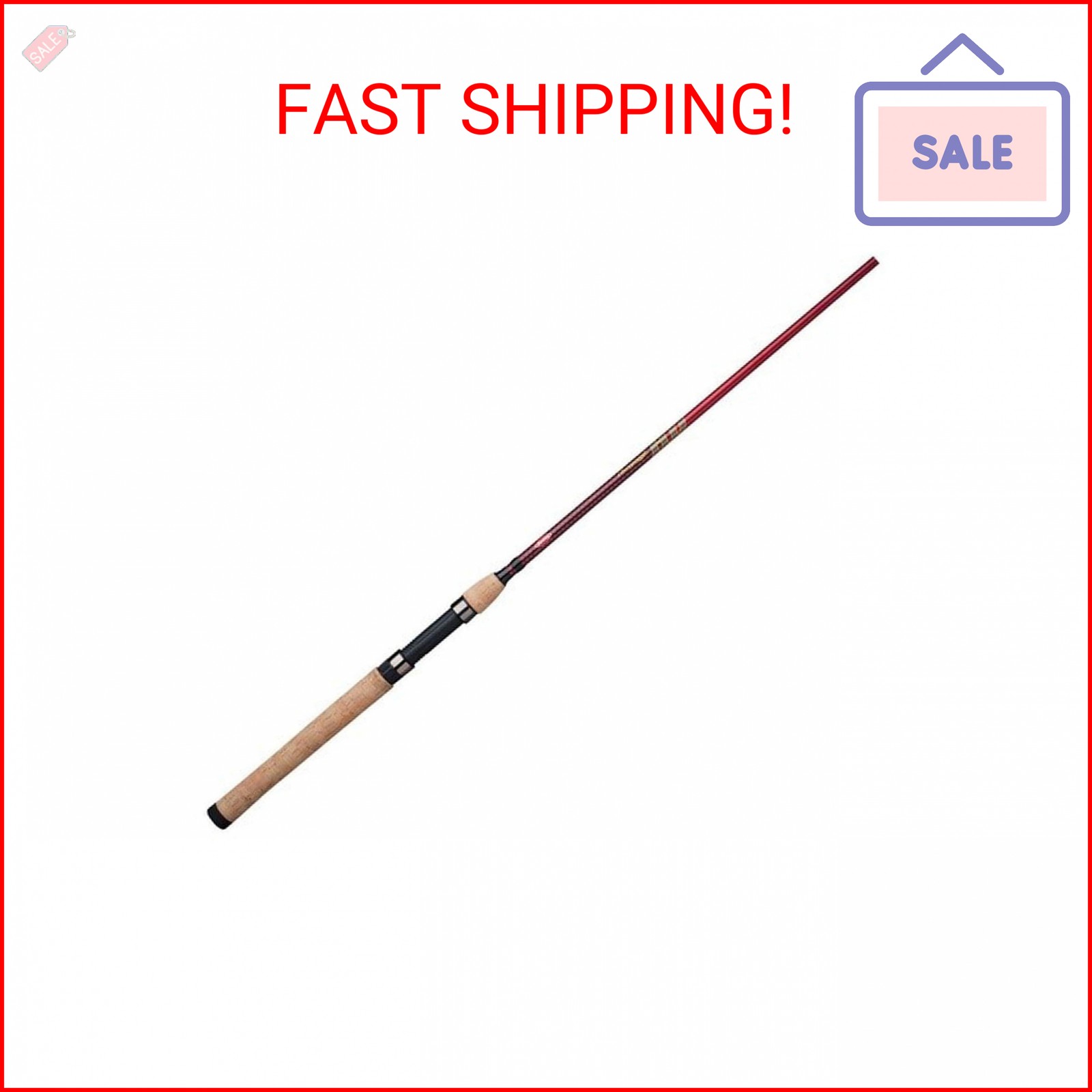 Berkley 6’6” Cherrywood HD Spinning Rod, One Piece Spinning Rod, 6-14lb Line Rat