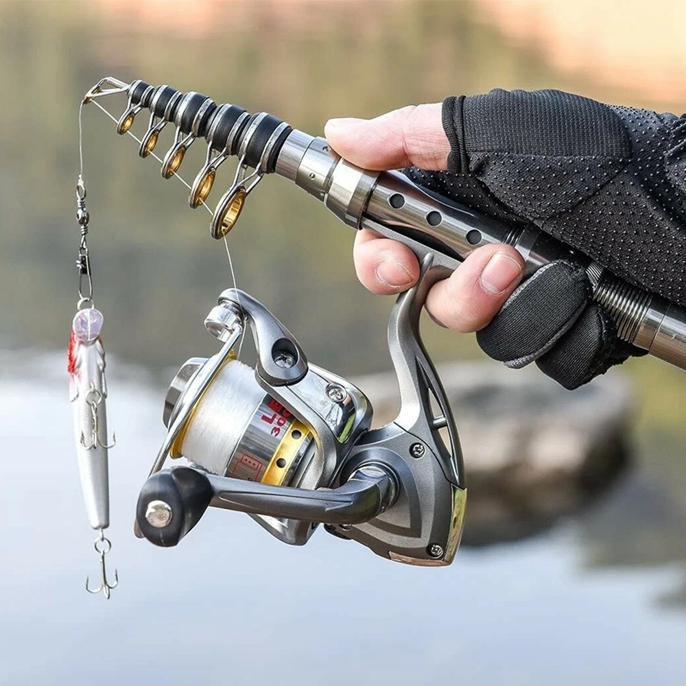 71” Telescopic Fishing Rod Pole Reel Combo Fishing Gear Set Fishing Accessories
