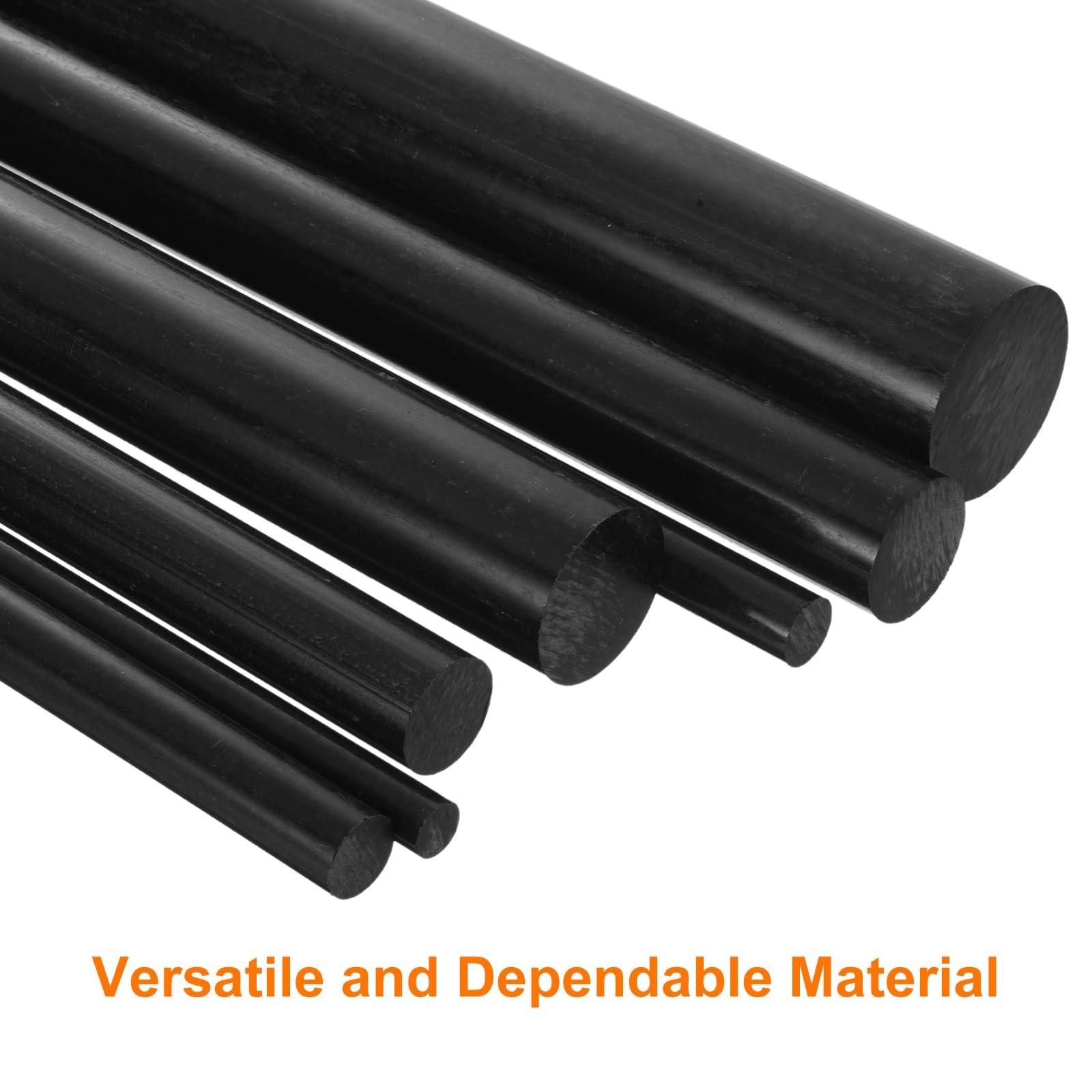 uxcell 5 Black ABS Rods 500mm