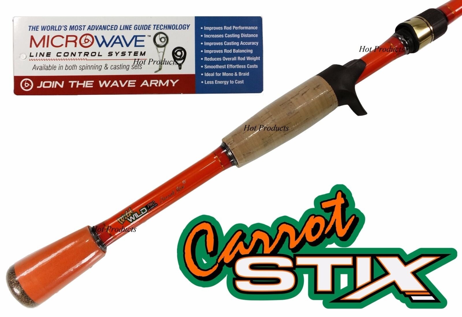 Carrot Stix CASTING 7′ MEDIUM HEAVY Wild PRO Orange Fishing Rod C2WXP701MH-F-C