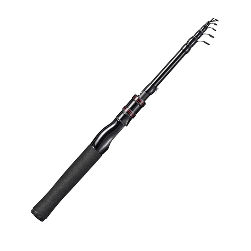 1.5/1.8/2.1M Black Telescopic Lure Rod Spinner Carbon Fiber Travel Sea ??pole
