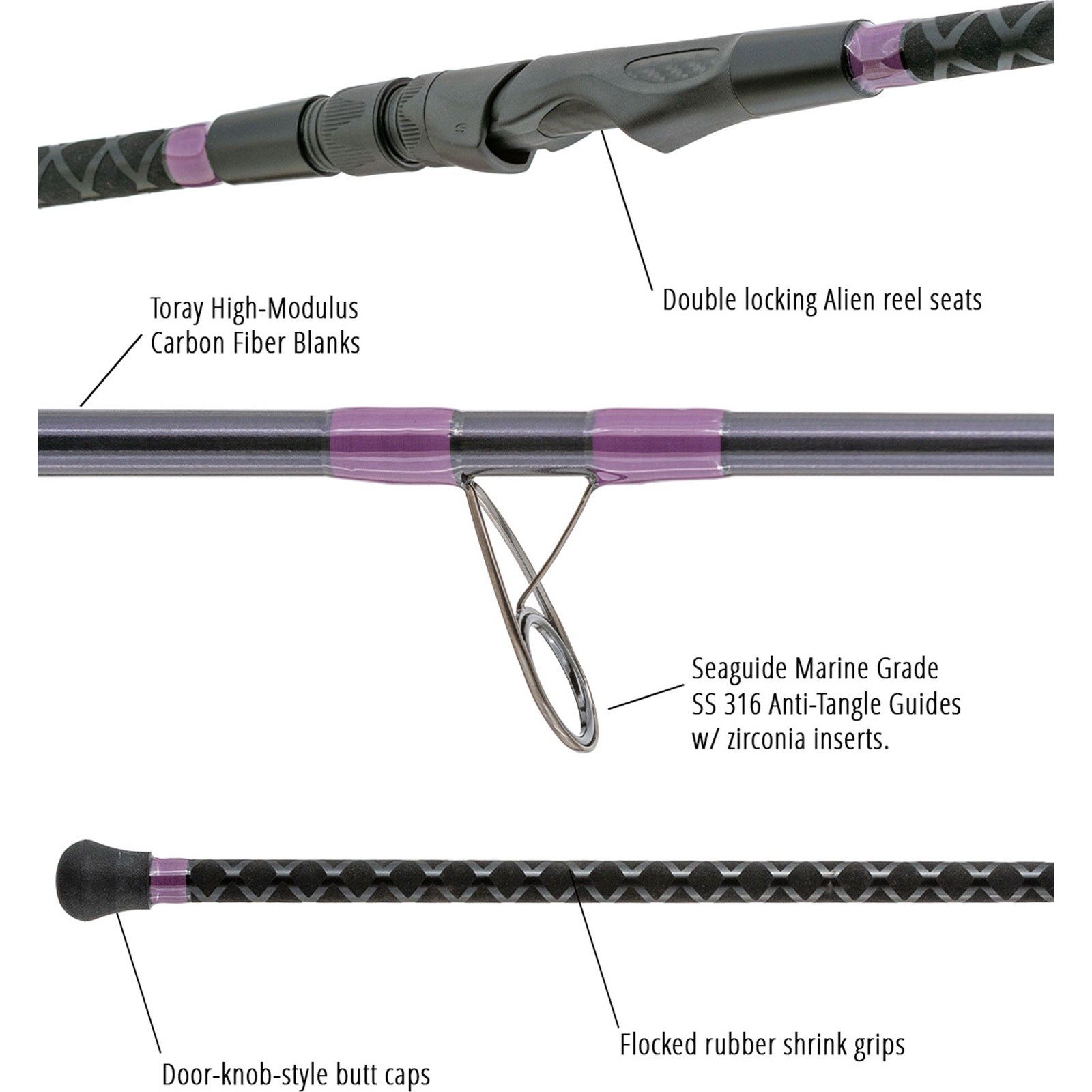 TFO Purple Haze 10ft6in M 2pc Spinning Rod (PHS-1064-2)