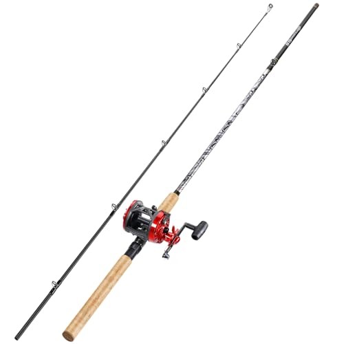 Fiberglass Fishing Rod Combo with Conventional Reel – Durable P-Cork Rod