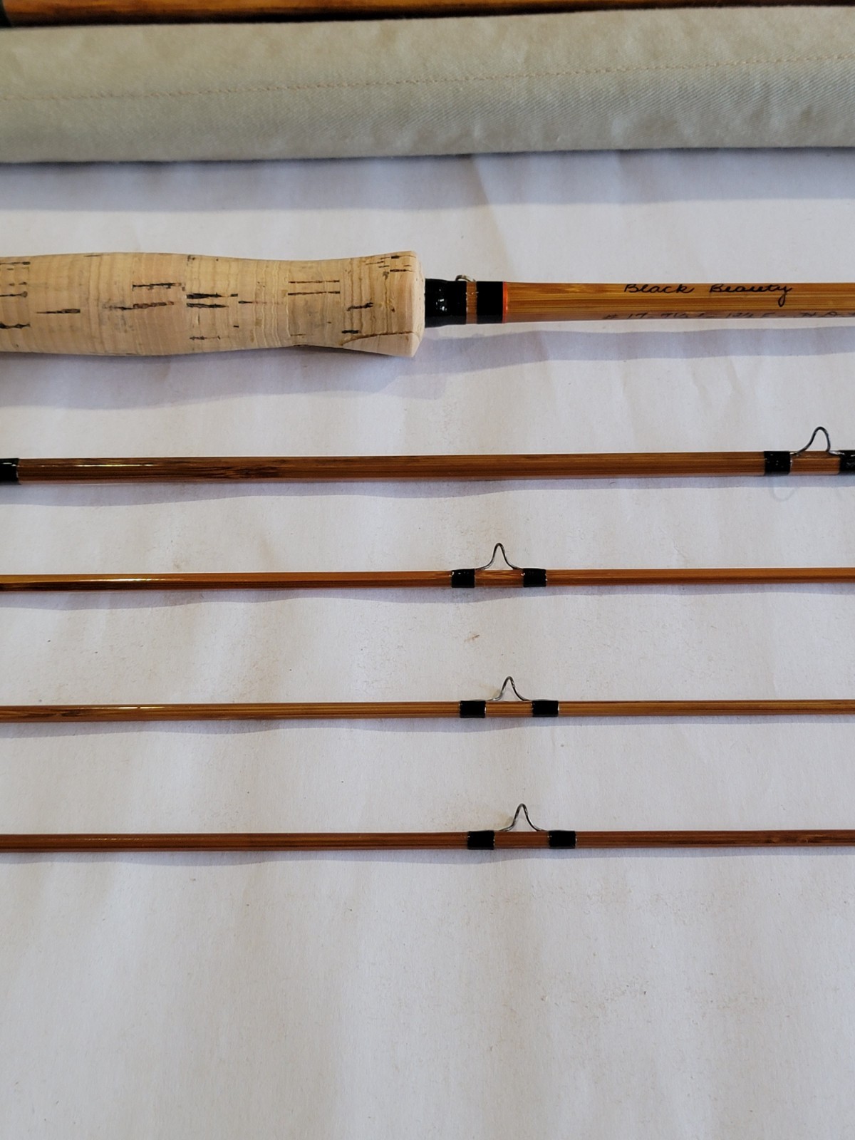 Heddon #17 “Black Beauty”, 7’6″, 3/3, 1 3/4F, 4/5wt Bamboo Fly Rod