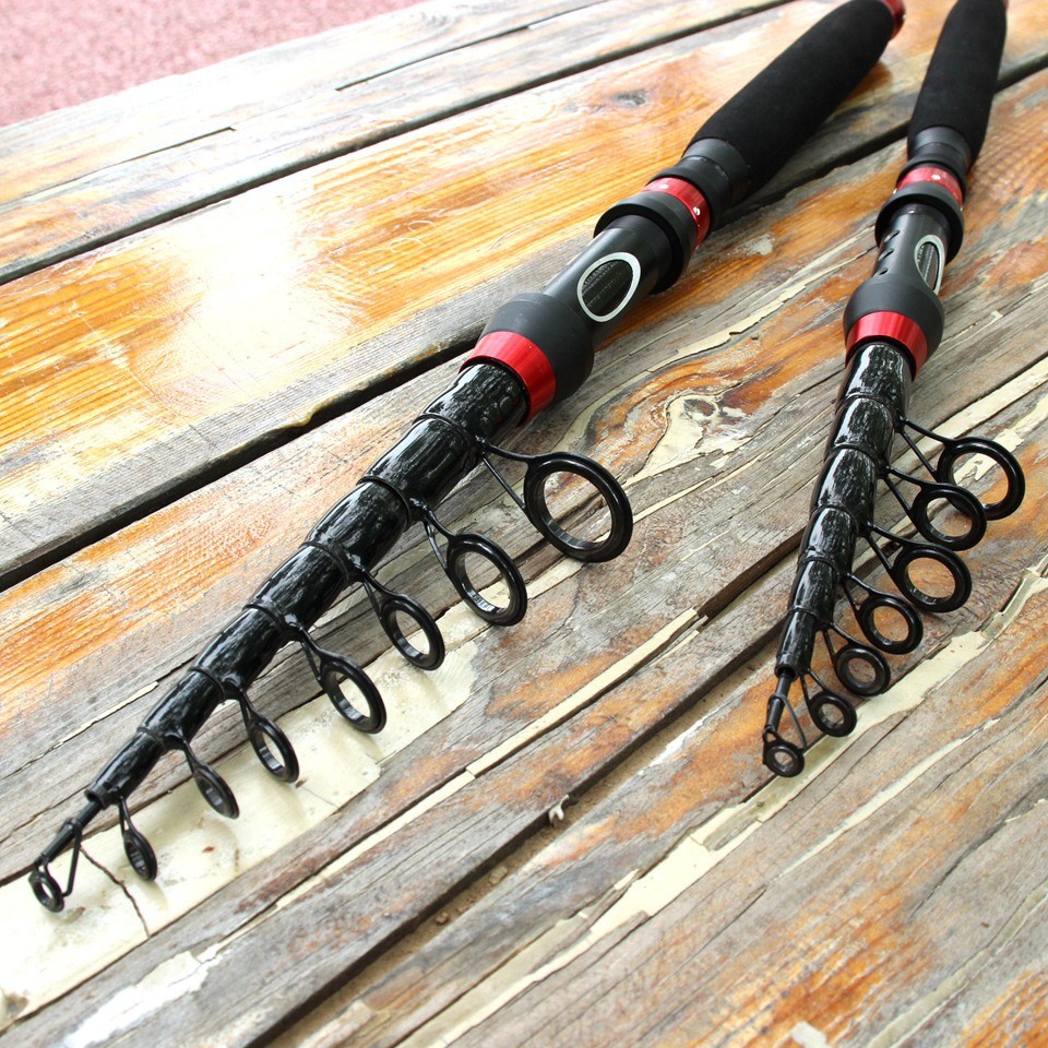 Rock Fishing Rod Carbon Fiber Spinning Telescopic Fishing Rod 1.8M 2.1M 2.4M 3M