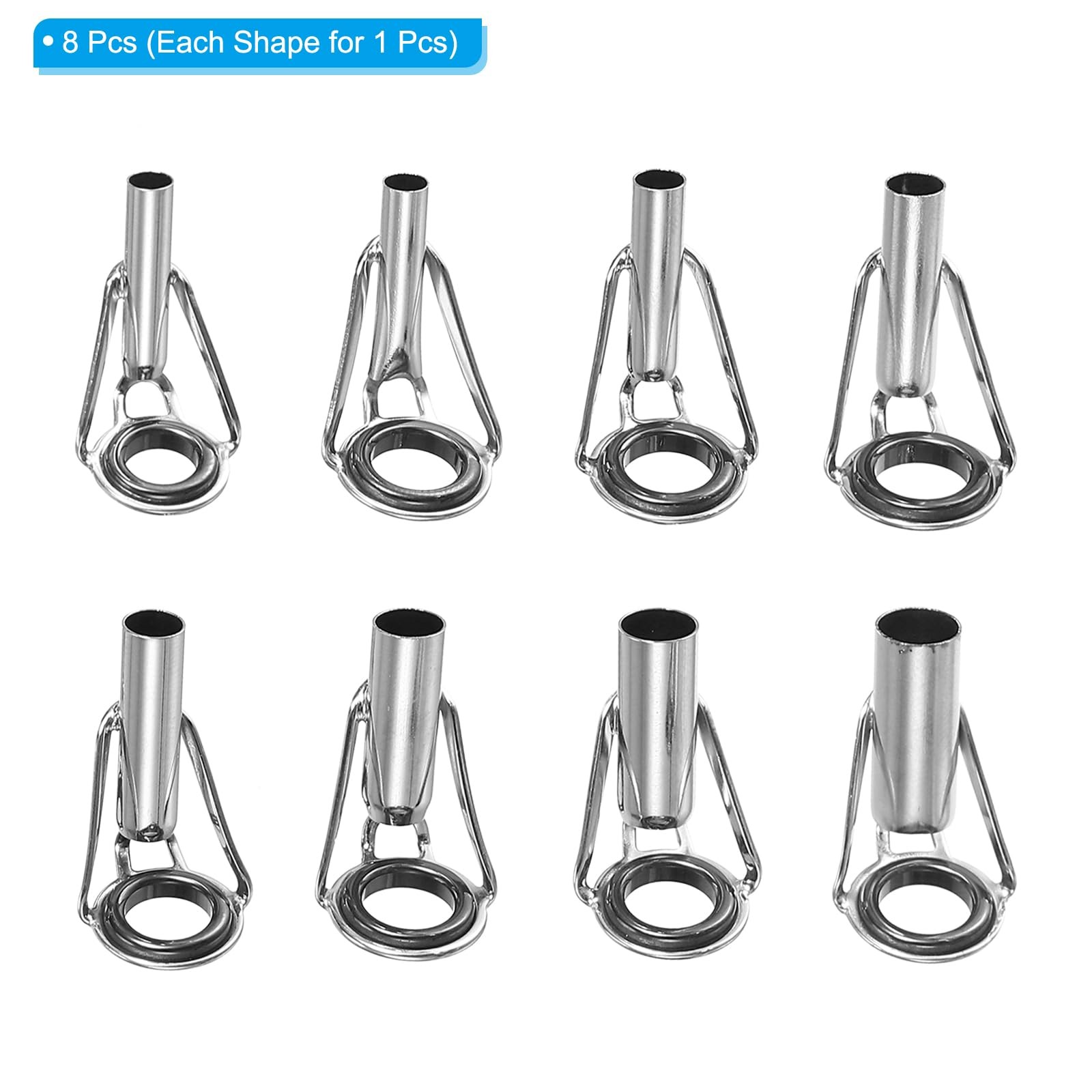 Fishing Rod Tip Repair Kit Stainless Steel Ring Guide 8 Sizes For DIY Saltwater