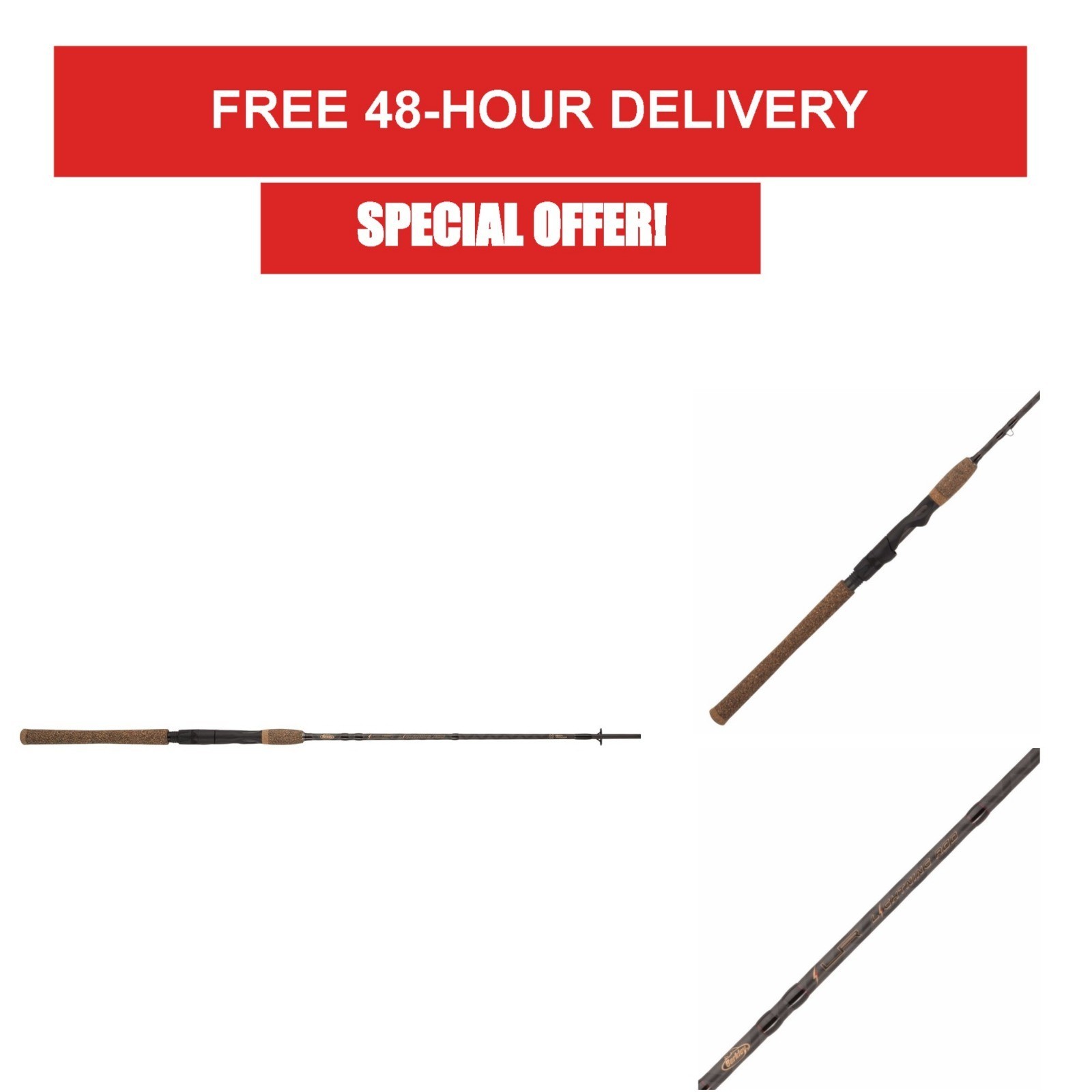 Berkley Lightning Rod 6’6″ Spinning Fishing Rod – Moderate Fast Action