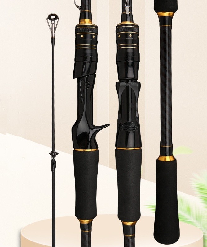 1.65M/1.8M Carbon Fiber Fishing Rod Spinning Casting Fishing Rod Pole 2 Sections