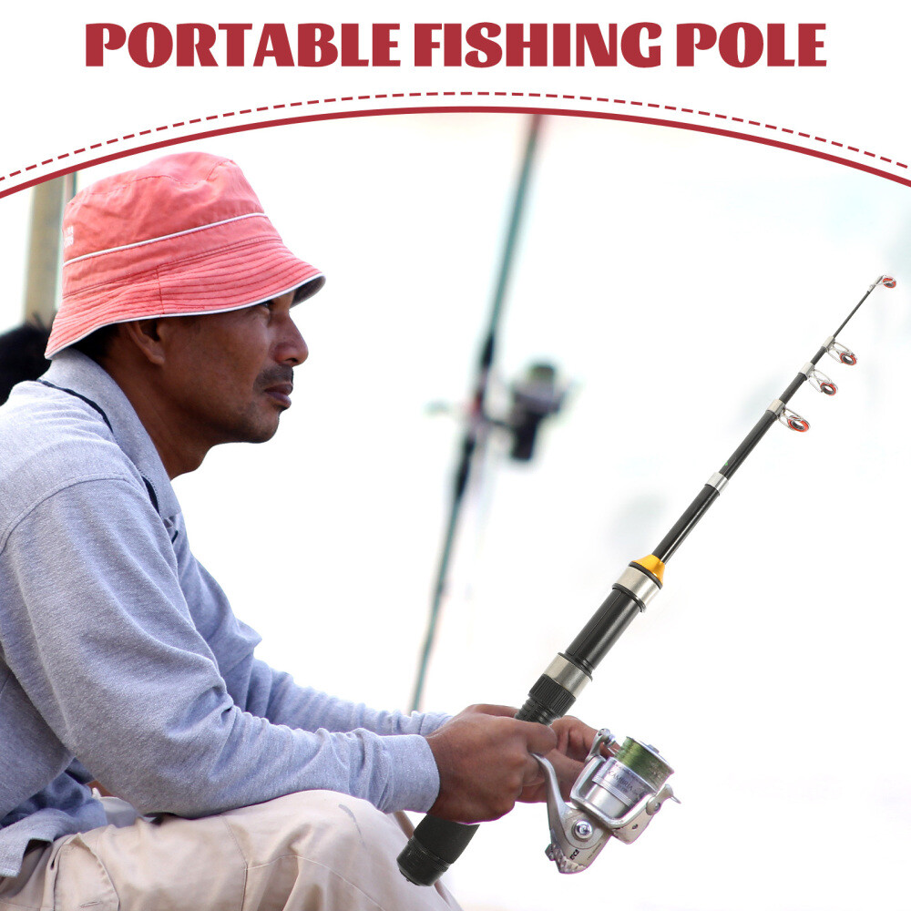 Small Fishing Rod Portable Black Fishing Pole Miniature Sea Fishing Rod