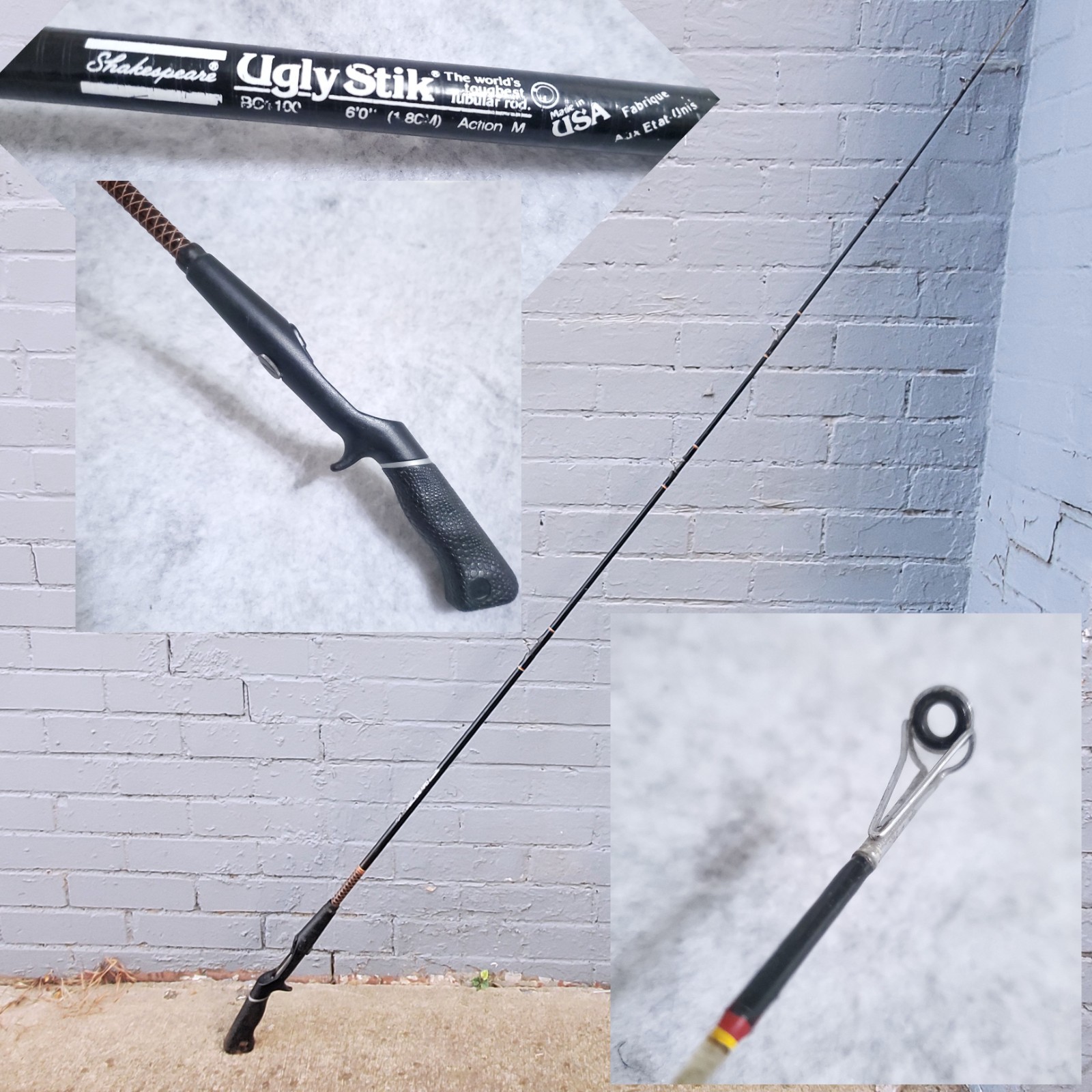 VTG SHAKESPEARE UGLY STIK BC1100 ~ 6′ ~ Med Action ~ PISTOL GRIP ~ USA MADE