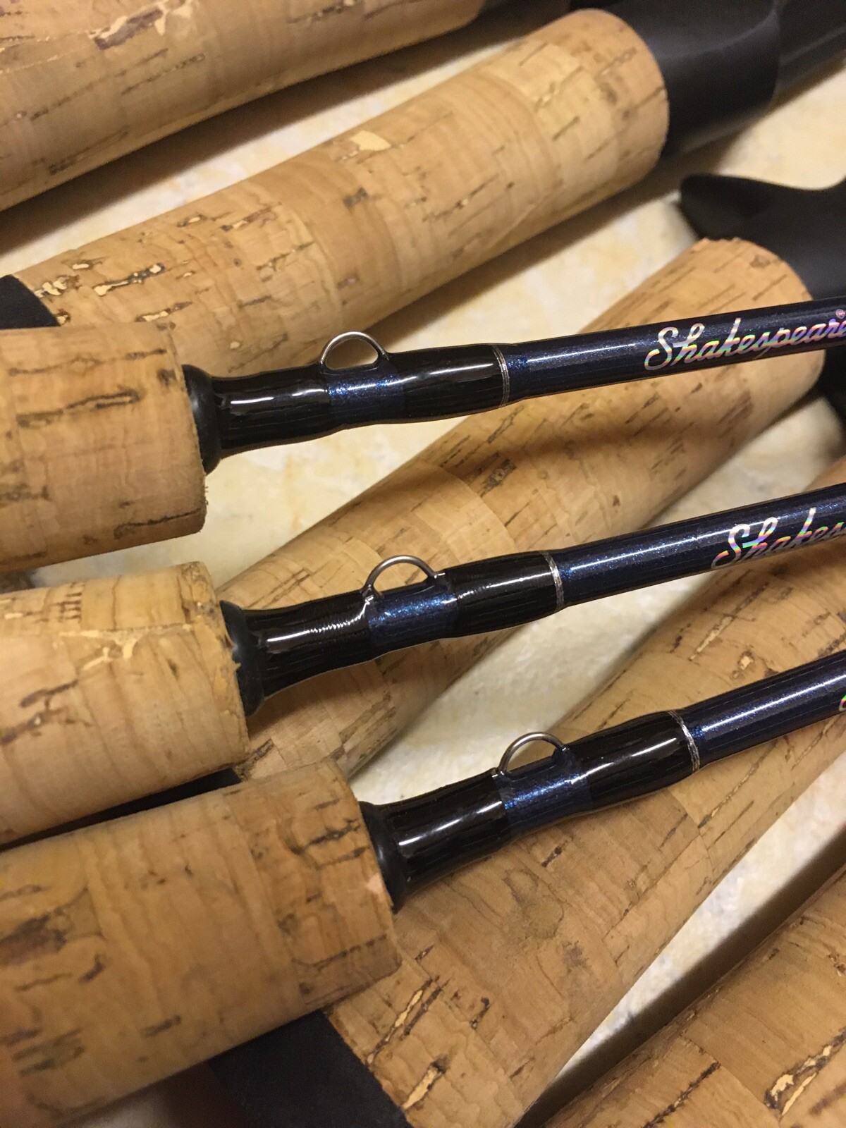 3 Shakespeare Micro Series Graphite UL Casting Rods 4’6 Cork Handle Blu CLOSEOUT