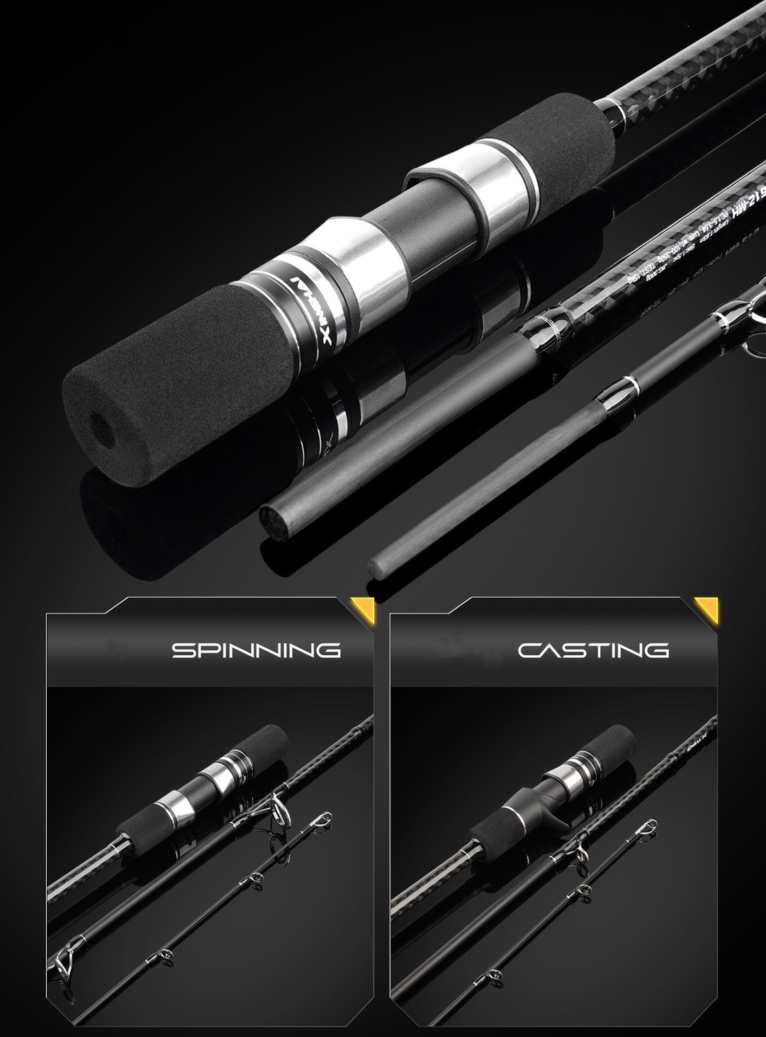 Boat Fishing Rod 3 Section Carbon Portable Travel Slow Jigging Rod Fast Spinning