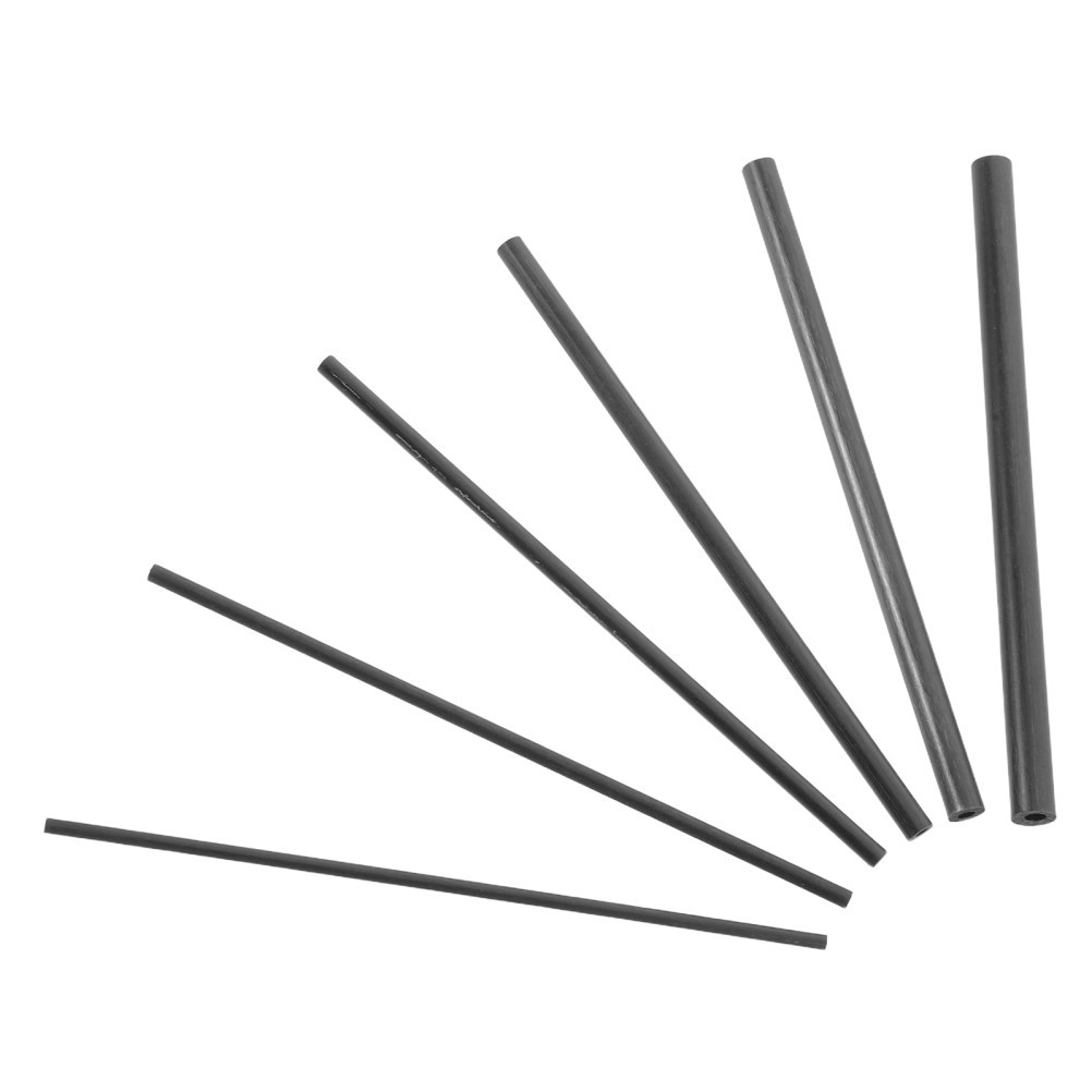 6Pcs Carbon Fiber Rod Repair Kit Durable Fishing Pole Sticks for Outdoors Black