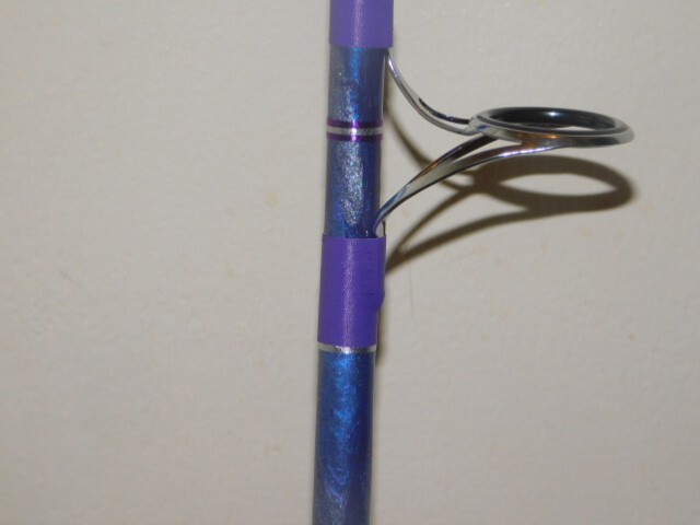 CUSTOM SPINNING ROD 7 FT 20-40 LB PURPLE PEARL MARBLE NEW