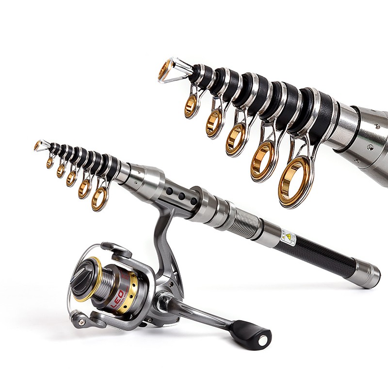 Carbon Fiber Telescopic Fishing Rod Travel Spinning Pole Sea Freshwater Portable