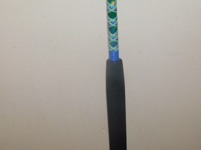 CUSTOM SPINNING ROD MAHI BLUE GREEN YELLOW MARBLE 25-50 LB FUJI GUIDES 7′ NEW