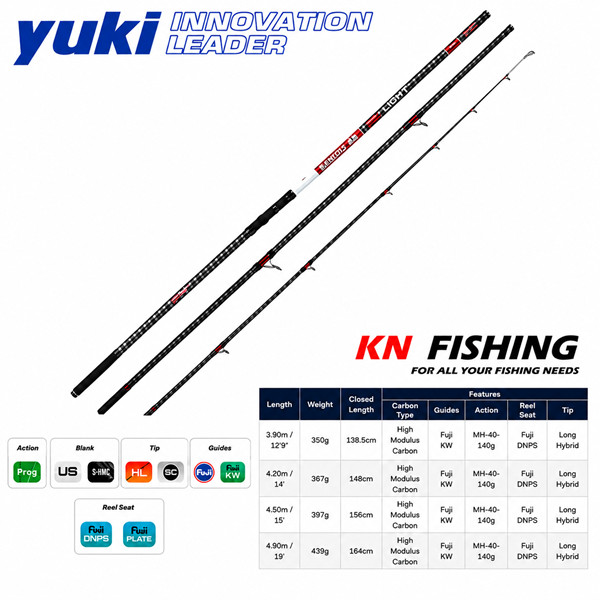 YUKI SAIKOU Light DSC Distance Surfcasting Rod 4.50m 40-140gr